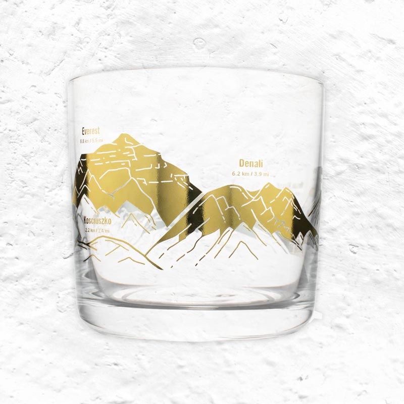 Mountain Peaks of the World Whiskey Glass by Cognitive Surplus