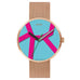 Move Watch - Rose Gold Mesh Band - Blue Pink Dial - by Walter Gropius Watches