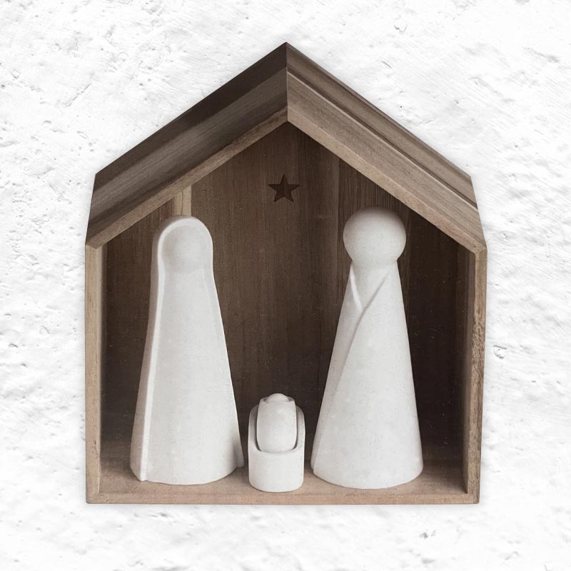 Nativity Set - Large - Acacia Wood / Porcelain - by Räder