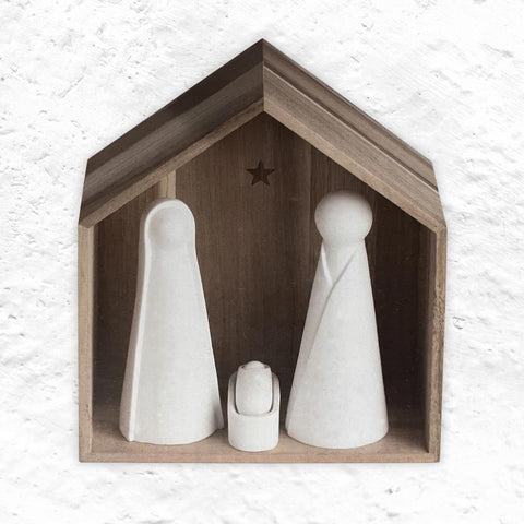 Nativity Set - Large - Acacia Wood / Porcelain - by Räder
