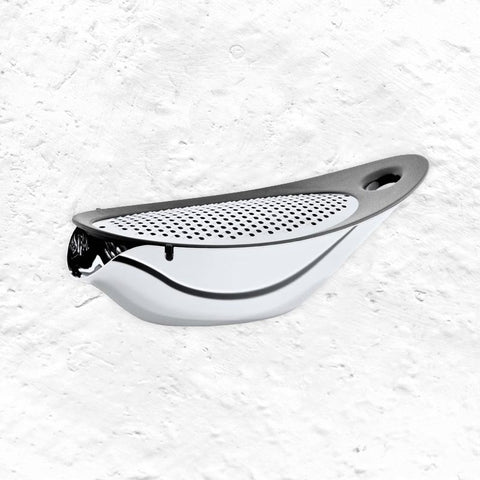 Navetta parmesan grater (polished stainless steel) des.  Daniels & Erdwiens for blomus