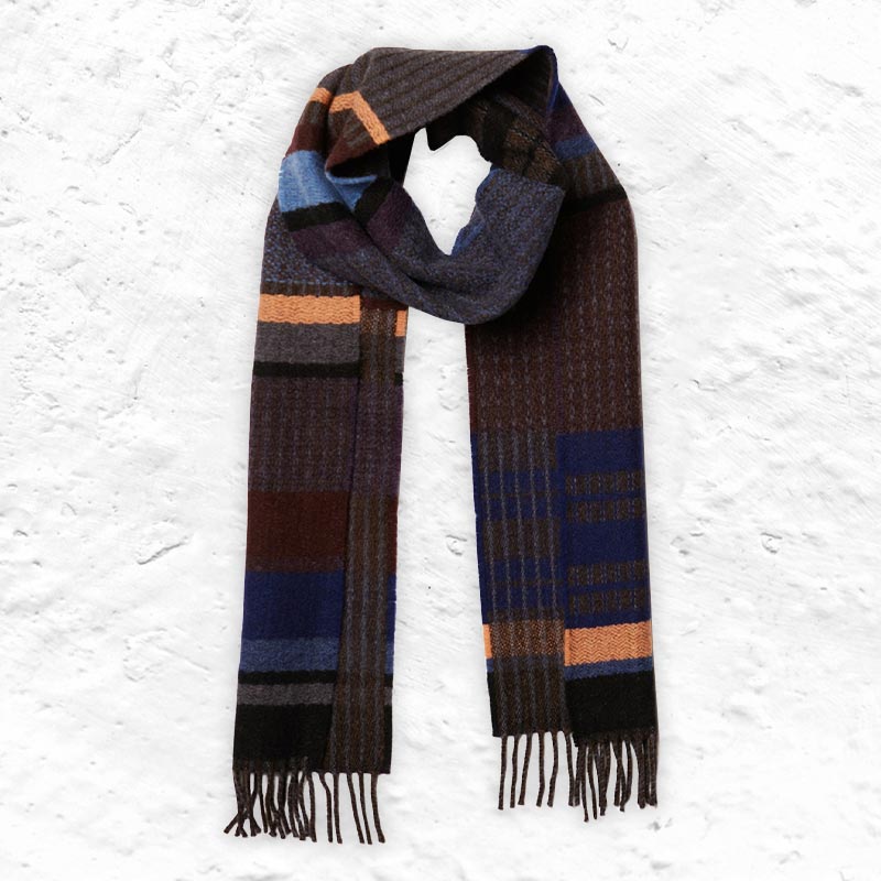 Nyack Midnight 100% Merino Lambswool Scarf by Wallace Sewell