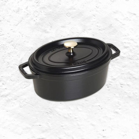 Oval Cast Iron Cocotte - Black - 23cm - by STAUB