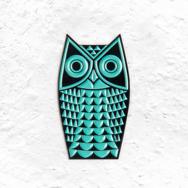 Magpie x Hornsea, Owl Pin in Teal