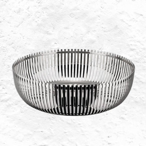 Stainless Steel Bread or Fruit Basket by Alessi, des. Pierre Charpin, 20cm
