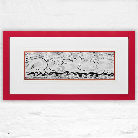 Pacific Surf fax print (Mini-Frame) by David Hockney