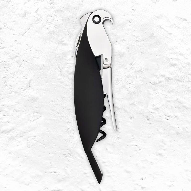 Parrot Somelier Corkscrew - Black - des. Alessandor Mendini for Alessi