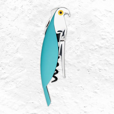 Parrot Sommelier Corkscrew - Light Blue - des. Alessandro Mendini for Alessi