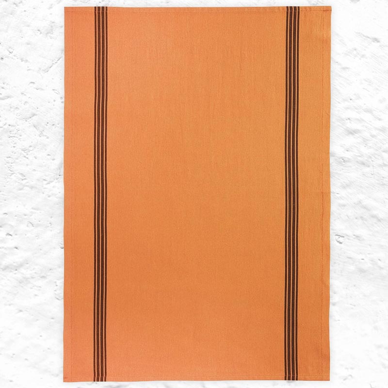 Piano Cotton & Linen Tea towel - Orange - by Charvet Editions