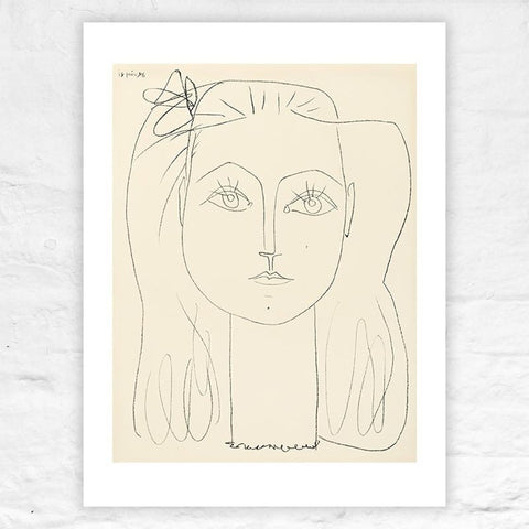 Françoise With A Bow In Her Hair print by Pablo Picasso - limited edition of 1000 copies