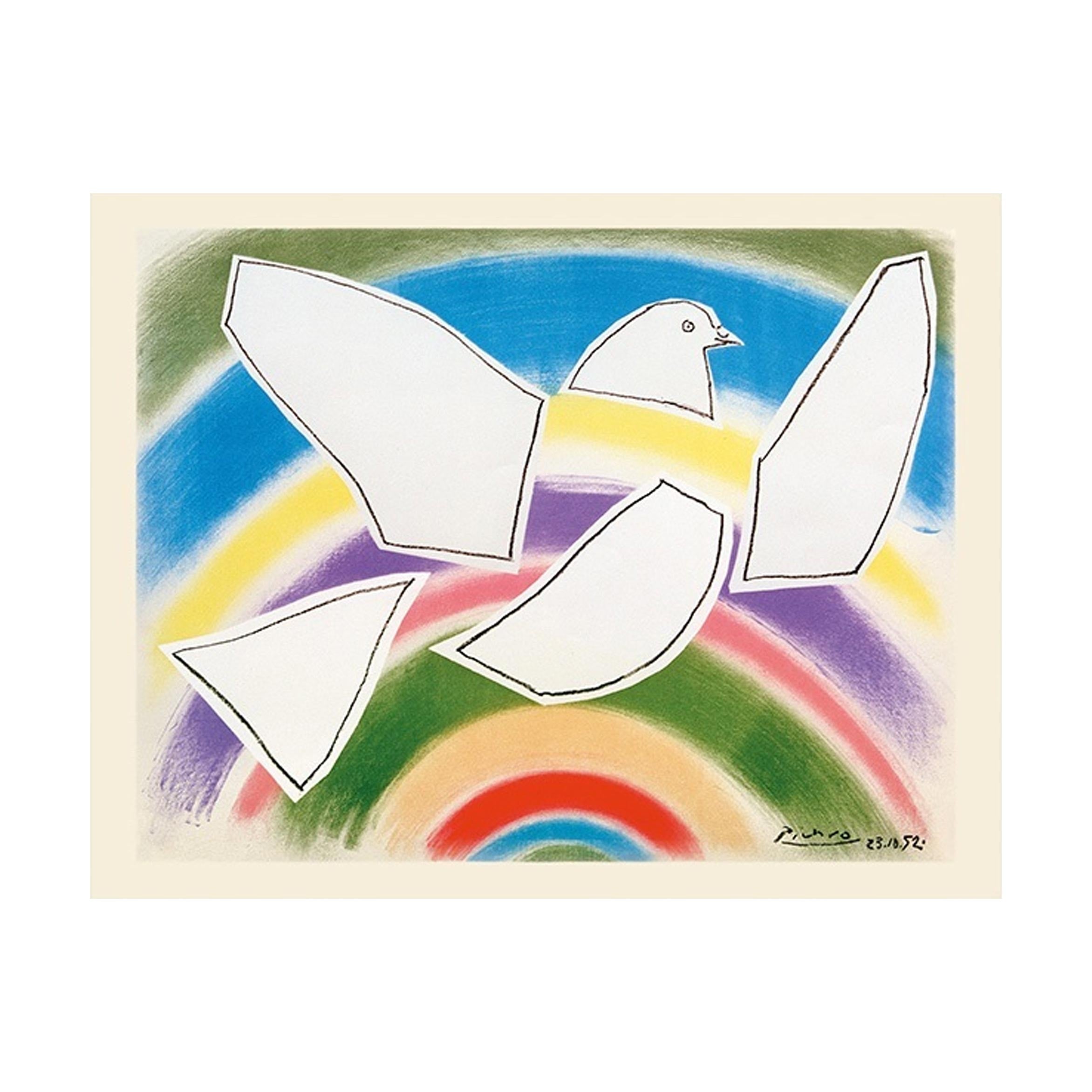 Rainbow Dove (Flying Dove in Rainbow) print by Pablo Picasso, 1952 - l ...