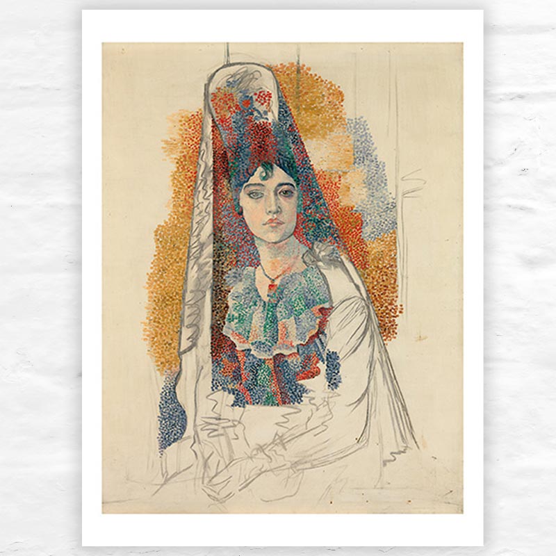 Woman with Mantilla (Fatma) 1917 print by Pablo Picasso - limited edition of 1000 copies