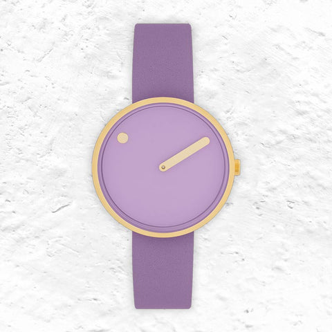 Picto Watch - Lavender Dial/ Lavender Leather Strap