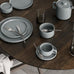 Pilar Tea cup & saucers - pair in mirage grey - by Blomus