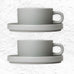 Pilar Tea cup & saucers - pair in mirage grey - by Blomus