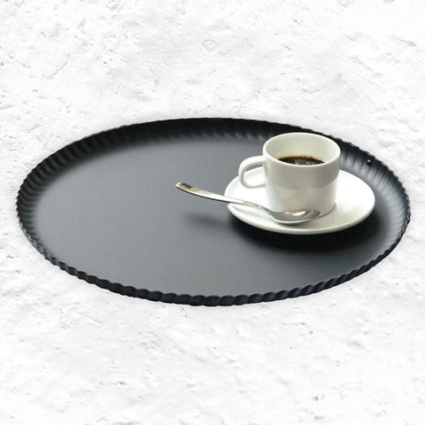 Pleats Round tray - 31cm - Black - des. Jin Kuramoto for Alessi