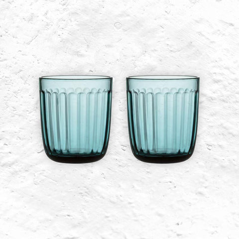 Set of 2 Raami tumblers - 26cl, sea blue - des. Jasper Morrison for Iitala