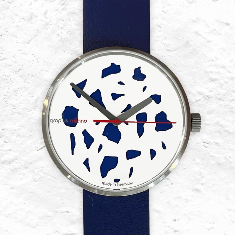 Rohe Materialien Watch - White/Blue face - Blue Strap - by Walter Gropius