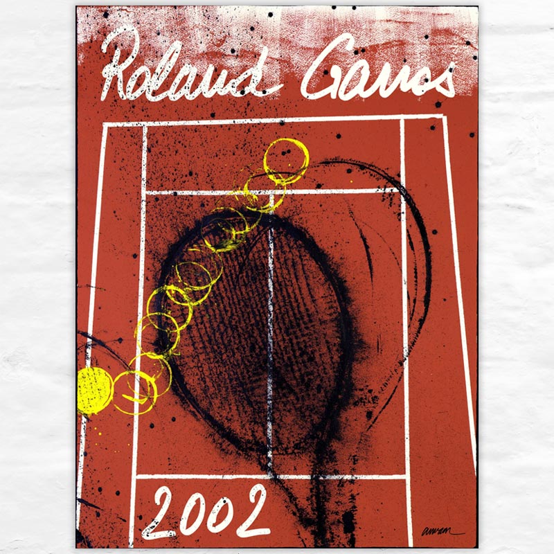 Official 2002 Roland-Garros poster by Pierre Fernandez Arman