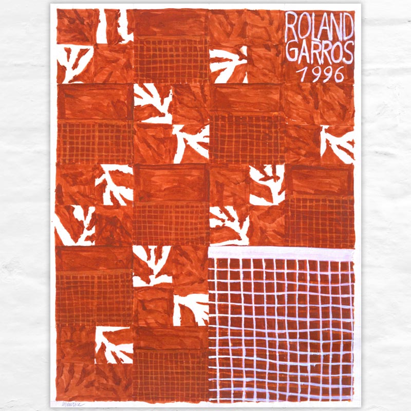 Official Roland-Garros 1996 poster by Jean-Michel Meurice