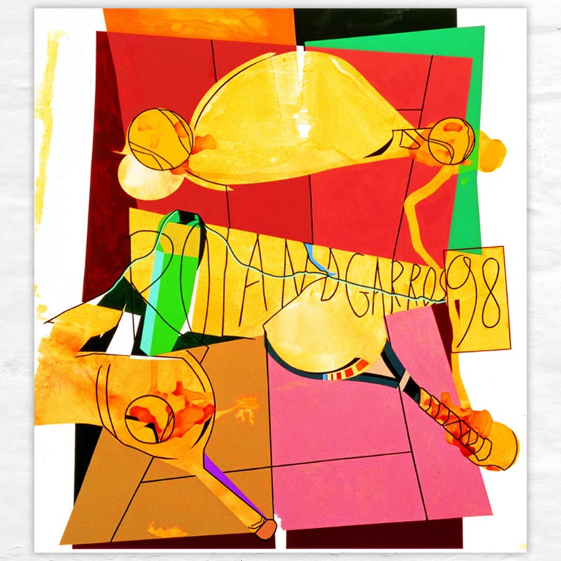 Official Roland-Garros 1998 poster by Hervé Télémaque