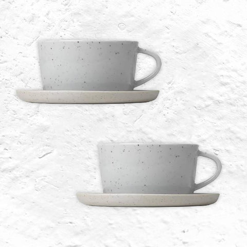 SABLO Set of 2 Teacups & Saucers - Cloud - des. Frederike Martens for blomus