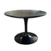 Saarinen round low side table - black top, black cast aluminium base - des. Eero Saarinen, 1957 (made by Knoll)