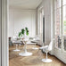 Saarinen Tulip Round Dining Table, Arabescato Marble - des. Eero Saarinen, 1957, made by Knoll Studio