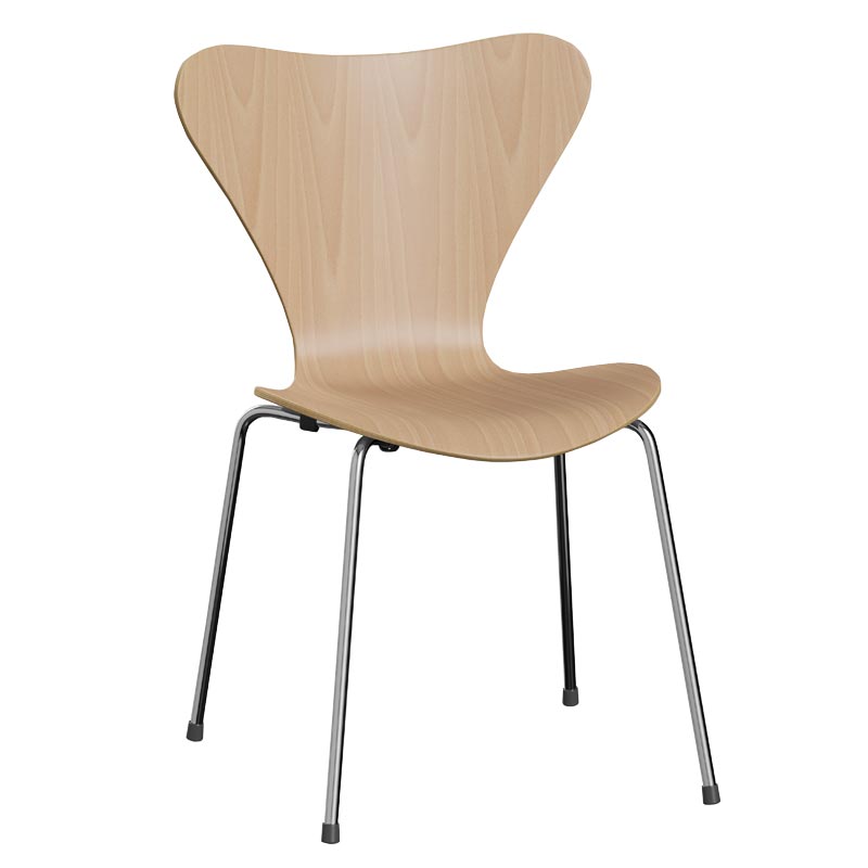 3107 Series 7 dining chair in beech - des. Arne Jacobsen made by Fritz Hansen