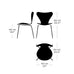 3107 Series 7 dining chair lacquered black - des. Arne Jacobsen made by Fritz Hansen