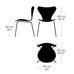 Series 7 Chair des. Arne Jacobsen, 1955 - Nine Grey Laquered / Nine Grey Base - made by Fritz Hansen