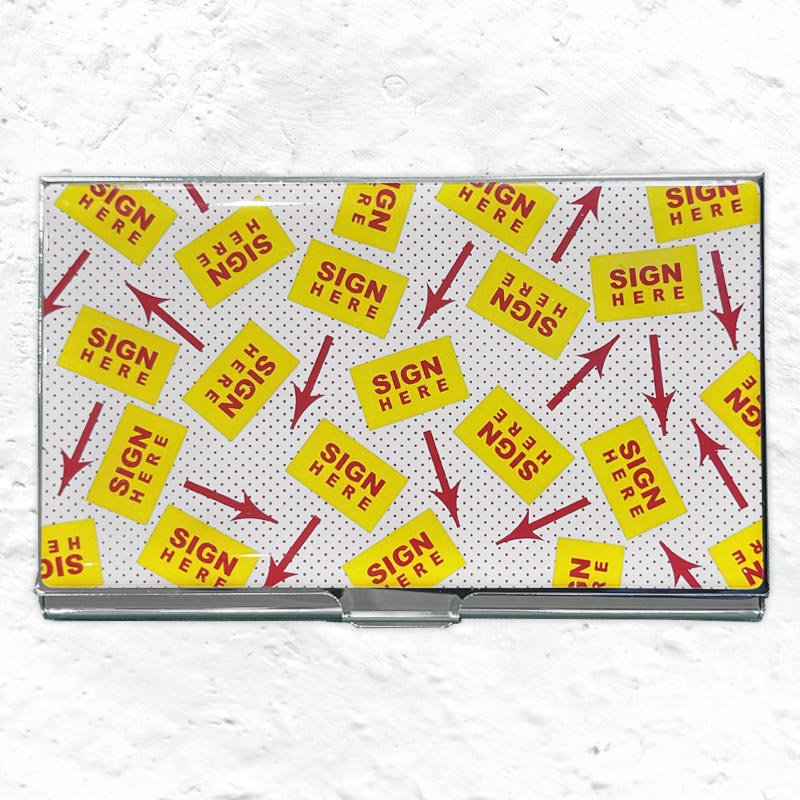 Sign Heere Sign Here Card Case, des. Ran Lerner for ACME – Salts Mill Shop