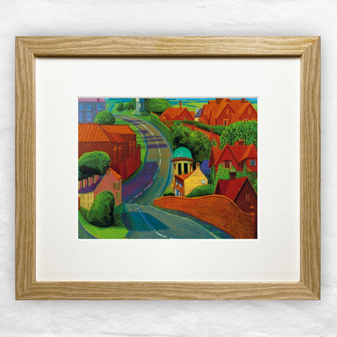 The Road To York Through Sledmere (Mini Framed) by David Hockney