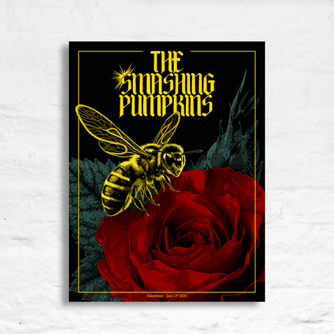 Smashing Pumpkins poster by Tommy Davidson-Hawley - 5 colour screen print, signed by the artist