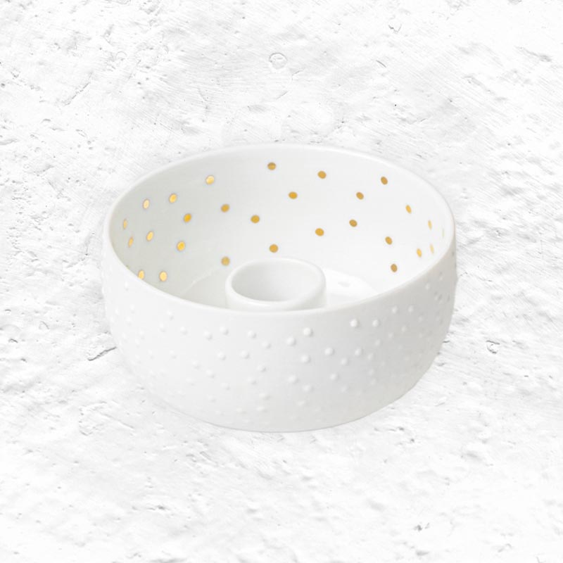 Spotted Porcelain Candle Bowl by Räder