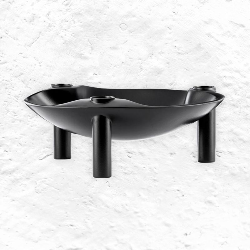 Stacking Candle Bowl des. Hans Nagel  & Werner Stoff, 1960s  - matte  black