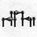 Set of 3 Stacking Candleholders des. Hans Nagel & Werner Stoff, 1960s - matte black