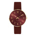 Station Watch, des. Arne Jacobsen - 34mm diameter, burgundy dial / burgundy strap