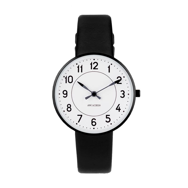 Station watch des. Arne Jacobsen 34mm diameter white dial