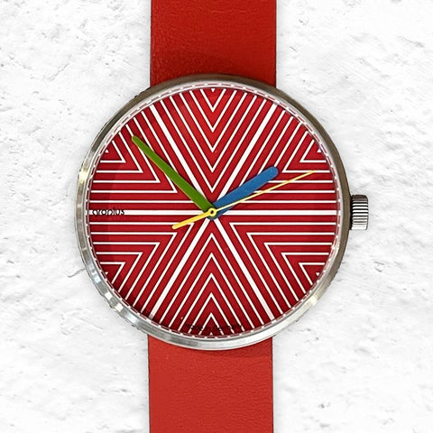 Forum Watch - Hommage à Frank Stella - 39mm - Red Leather Strap - by Walter Gropius
