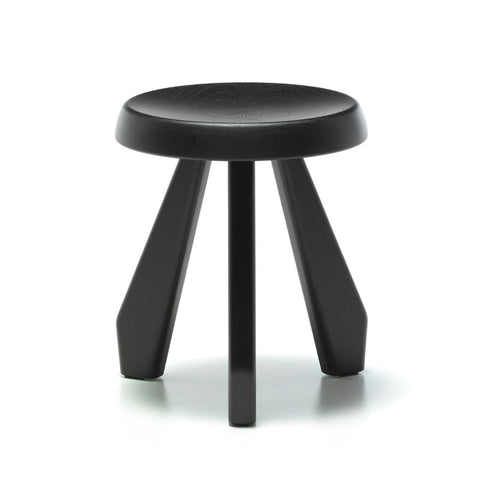Tabouret Meribel stool in black stained oak - des. Charlotte Perriand (1961) - by Cassina