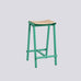 Taburete 8 Bar Stool - Low - Soft Jade Powder Coated Base / Lacquered Oak Veneer Seat, des. Marc Morro for HAY