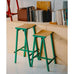 Taburete 8 Bar Stool - Low - Soft Jade Powder Coated Base / Lacquered Oak Veneer Seat, des. Marc Morro for HAY