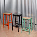 Taburete 8 Bar Stool - Low - Signal Red Powder Coated Base / H65 Water-Based-Lacquered Oak Veneer Seat, des. Marc Morro for HAY