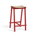 Taburete 8 Bar Stool - Low - Signal Red Powder Coated Base / H65 Water-Based-Lacquered Oak Veneer Seat, des. Marc Morro for HAY