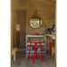 Taburete 8 Bar Stool - Low - Signal Red Powder Coated Base / H65 Water-Based-Lacquered Oak Veneer Seat, des. Marc Morro for HAY