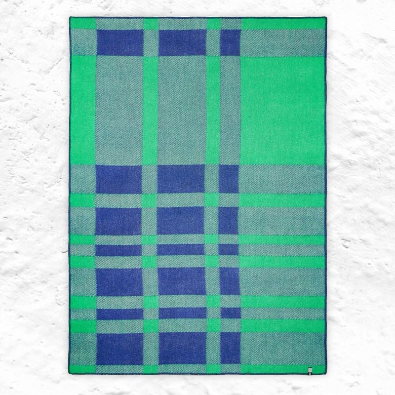 'Tartan Green' Wool Blanket, by Michele Rondelli
