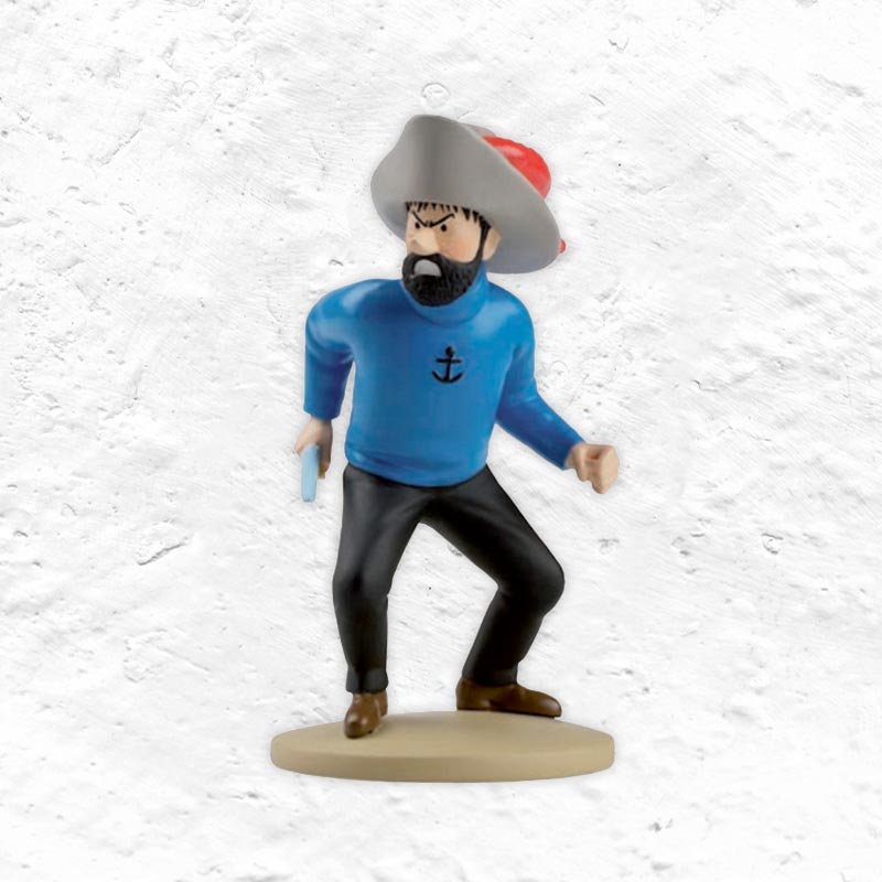 TinTin polyresin model - Captain Haddock and his sword from The Secret of the Unicorn