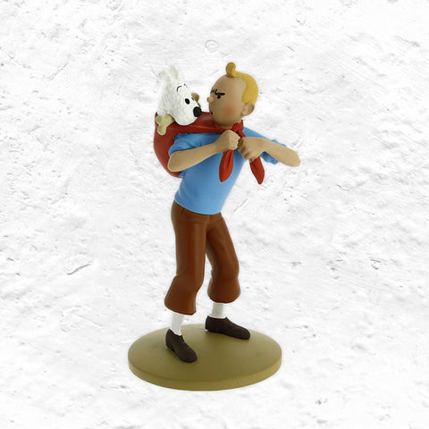Tintin polyresin model - Tintin & Snowy from The Prisoners of the Sun.