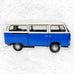 VW Bus Model Car in blue/red/orange